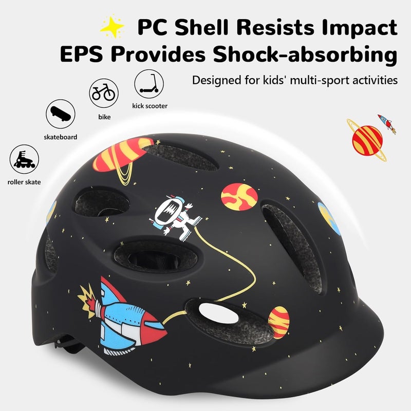 OUWOR Kids/Youth Bike Helmet for Boys Girls and Teens, Adjustable and Multi-Sport for Bicycle, Kick Scooter, Skateboard, Roller/Inline Skate - Image 2